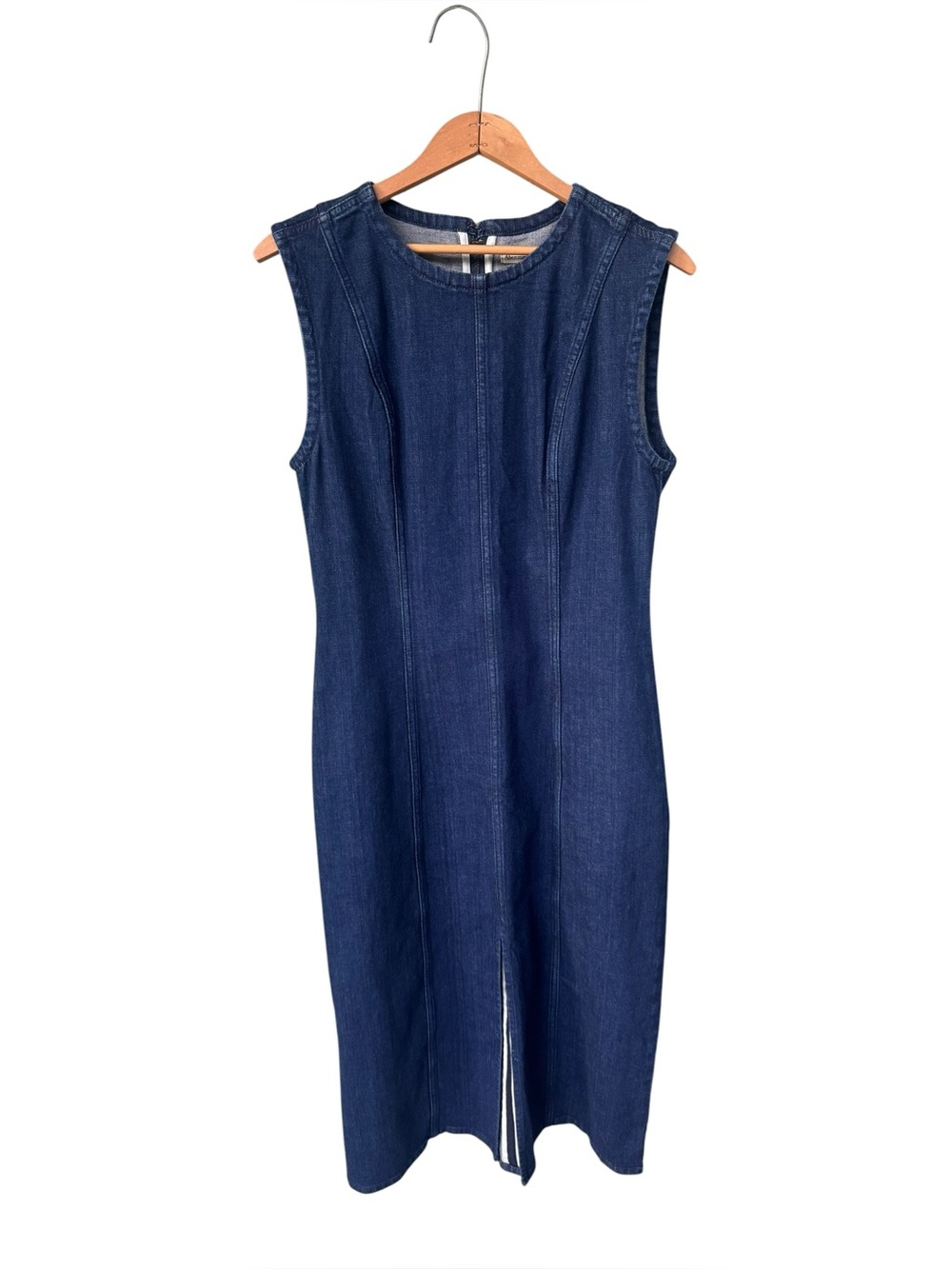 Abercrombie & Fitch Midi Dress in dark denim M NWT - Picture 2 of 6